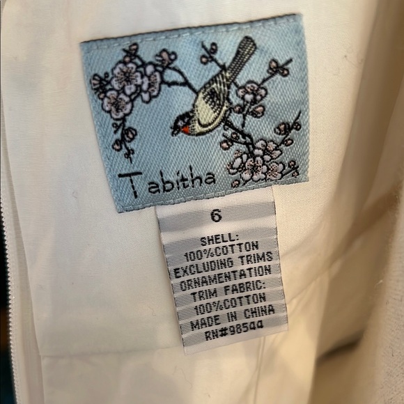 White and Light Blue Embroidered Women’s Sundress - Picture 7 of 9